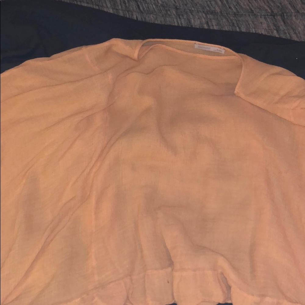 Zara Orange Sheer top